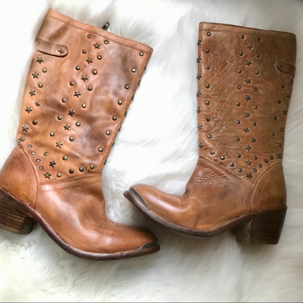 Bed Stu Cobbler Series Star Studded Cowboy Boots